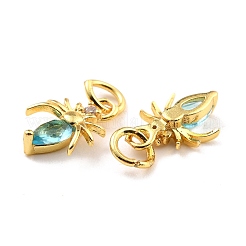 Brass Micro Pave Cubic Zirconia Charms&nbsp;KK-A156-01G-RS