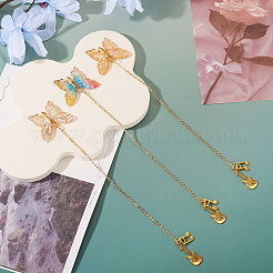 3Pcs Butterfly Acrylic & Alloy Musical Note Guitar Charm Bookmark&nbsp;AJEW-TA00045
