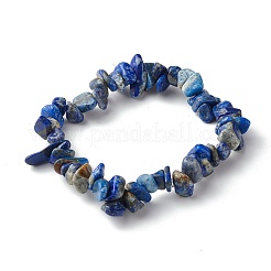 Natural Lapis Lazuli Chip Bead Stretch Bracelets for Children&nbsp;BJEW-JB06388-04