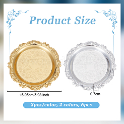6Pcs 2 Colors Round Iron Jewelry Plates&nbsp;DJEW-OC0001-53