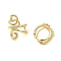 Rack Plating Brass Wire Wrap Cuff Earrings&nbsp;KK-B077-36G