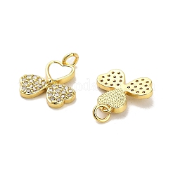 Brass Micro Pave Clear Cubic Zirconia Pendants&nbsp;KK-K365-05C-G