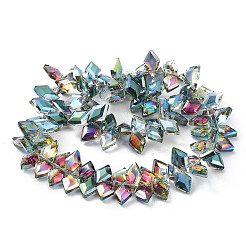 Electroplate Rhombus Glass Beads Strands&nbsp;EGLA-A036-12A-HP02