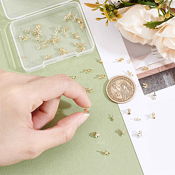 60Pcs 3 Styles Brass Cup Pearl Peg Bails Pin Pendants&nbsp;KK-BBC0028-88G