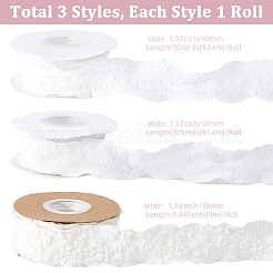3 Rolls 3 Styles Polyester Ruffled Ribbon for Sewing Decoration&nbsp;OCOR-CY0003-64A