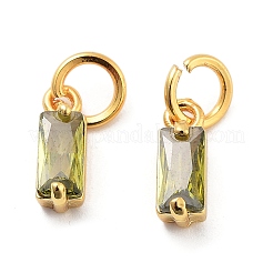 Brass Micro Pave Cubic Zirconia Charms&nbsp;X-ZIRC-F111-03G-09