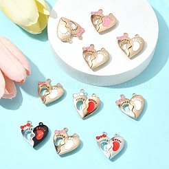 10 Bags Spray Painted Alloy Enamel Magnetic Split Pendants&nbsp;ENAM-FS0003-01