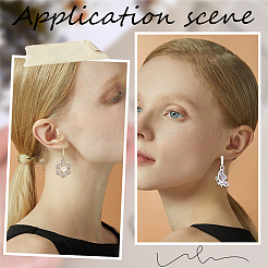 6 Pairs 2 Colors Brass Micro Pave Clear Cubic Zirconia Hoop Earring Findings&nbsp;KK-BBC0027-51A