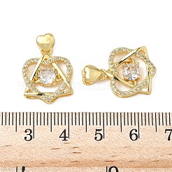 Brass Micro Pave Cubic Zirconia Pendants&nbsp;KK-K293-47B-G