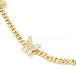 Brass Micro Pave Clear Cubic Zirconia Choker Necklaces&nbsp;NJEW-H308-04G