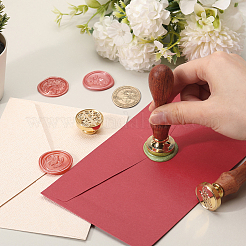 3Pcs 3 Styles Golden Plated Wax Seal Brass Stamp Head&nbsp;AJEW-CP0007-52B