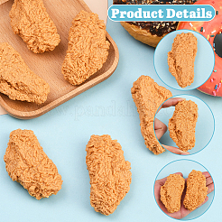 6Pcs Artificial Plastic Fried Chicken Wing Model&nbsp;DJEW-SC0001-17B