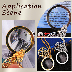 2Pcs 2 Colors Alloy Flower & Glass Magnifying Pendant Necklace for Women&nbsp;MAGL-SP0001-02