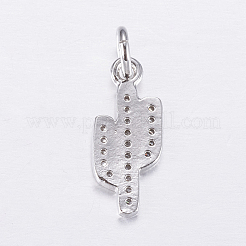 Brass Micro Pave Cubic Zirconia Charms&nbsp;ZIRC-E135-34P