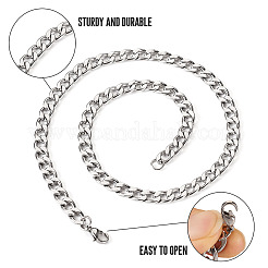 Stainless Steel Curb Chain Necklaces for Men Women&nbsp;NJEW-TAC0001-018