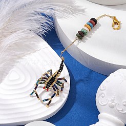 Scorpion Glass Seed Beads Pendant Decoration&nbsp;HJEW-MZ00121-01
