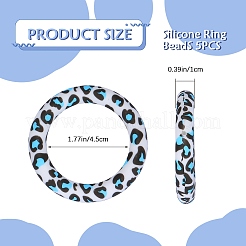5Pcs Ring Food Grade Eco-Friendly Silicone Focal Beads&nbsp;JX893A