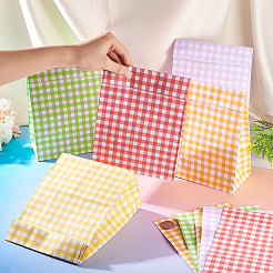20Pcs 5 Colors Rectangle with Tartan Pattern Paper Bags&nbsp;CARB-TA0001-16