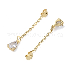 Rack Plating Brass Micro Pave Clear Cubic Zirconia Friction Ear Nut&nbsp;EJEW-I266-04G