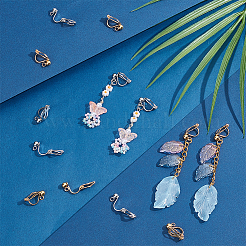 40Pcs 2 Colors Brass Clip-on Earring Findings. with Loop&nbsp;KK-UN0001-76