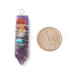 Chakra Natural Mixed Stone Big Pendants&nbsp;PALLOY-JF01907