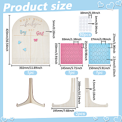 Arch Wooden Baby Gender Reveal Voting Board with Stand and Girl or Boy Voting Sticker&nbsp;AJEW-WH0596-753