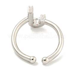Rack Plating Brass Open Cuff Rings for Women&nbsp;RJEW-F162-01P-J