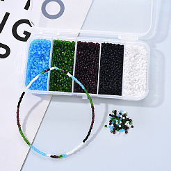 6000Pcs 5 Colors Frosted Opaque Glass Seed Beads&nbsp;SEED-YW0001-17