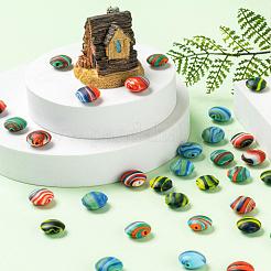 40Pcs 4 Colors Handmade Frosted Lampwork Beads&nbsp;LAMP-LS0001-07