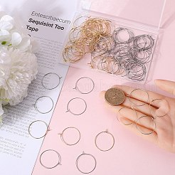 160Pcs 2 Colors 316 Surgical Stainless Steel Hoop Earring Findings&nbsp;STAS-SC0007-21