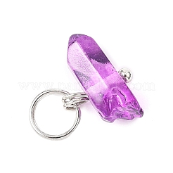 Dyed Natural Quartz Crystal Neggets Pendants&nbsp;PALLOY-JF04581-01