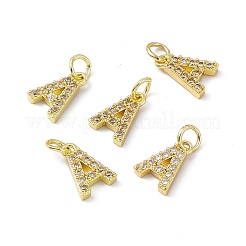 Real 18K Gold Plated Brass Micro Pave Clear Cubic Zirconia Charms&nbsp;KK-E068-VB452-A