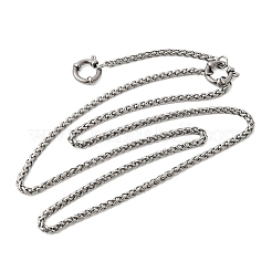 3MM 201 Stainless Steel Wheat Chain Necklaces for Unisex&nbsp;NJEW-K302-08P