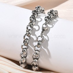 7MM 304 Stainless Steel Rolo Chain Necklaces for Women Men&nbsp;NJEW-Z115-01P
