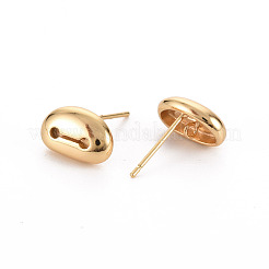 Oval Brass Earring Findings&nbsp;KK-S356-440-NF