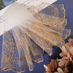 10 Yards Polyester Flower Embroidery  Lace Ribbon&nbsp;OCOR-GF0004-86