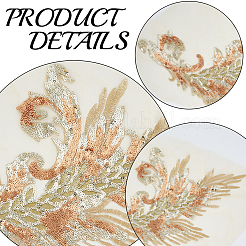 4Pcs 2 Styles Flower Shape Polyester & Sequin Cloth Iron On Patches&nbsp;DIY-CY0003-79