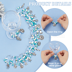 18Pcs 18 Styles 316 Surgical Stainless Steel Wine Glass Charms&nbsp;AJEW-FG00002