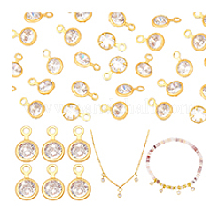 Brass Clear Cubic Zirconia Charms&nbsp;KK-PH0014-36B