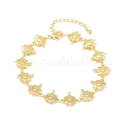 Brass Micro Pave Clear Cubic Zirconia Link Chain Bracelets for Women&nbsp;BJEW-A090-11D-G