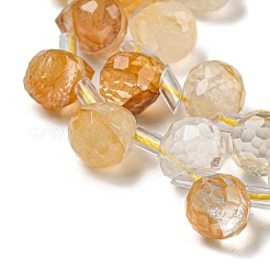 Natural Yellow Hematoid Quartz/Golden Healer Quartz Beads Strands&nbsp;G-H297-B17-02