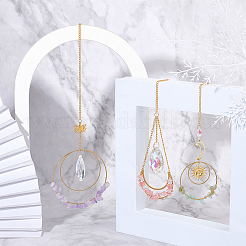 3Pcs 3 Style Iron Chandelier Decor Hanging Prism Ornaments&nbsp;HJEW-BC0001-24