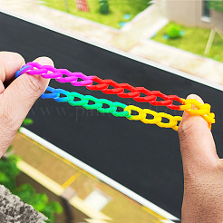 Rainbow Braided Silicone Stretch Bracelets for Men&nbsp;WG97979-01