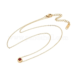 Ion Plating(IP) 304 Stainless Steel Cubic Zirconia Hexagon Pendant Cable Chain Necklaces&nbsp;NJEW-P320-16G-04