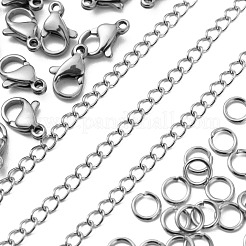 Non-Tarnish DIY 304 Stainless Steel Curb Necklace Making Kits&nbsp;DIY-LS0002-89P