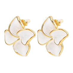 304 Stainless Steel Enamel Flower Stud Earrings&nbsp;EJEW-A138-02G