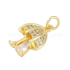 Rack Plating Brass Micro Pave Cubic Zirconia Pendants&nbsp;KK-R166-02G-03