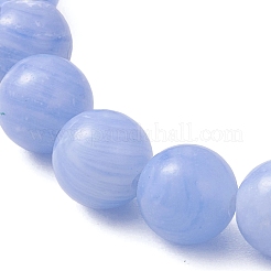 Natural Dyed Blue Lace Agate Beads Stretch Bracelets for Women&nbsp;BJEW-JB12931-02