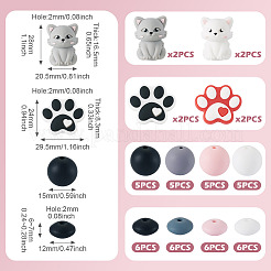 52Pcs 12 Styles Food Grade Eco-Friendly Silicone Beads&nbsp;SIL-TA0003-39