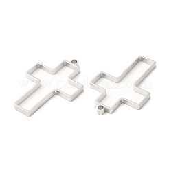 Non-Tarnish 304 Stainless Steel Open Back Bezel Cross Pendants&nbsp;STAS-Z040-08P